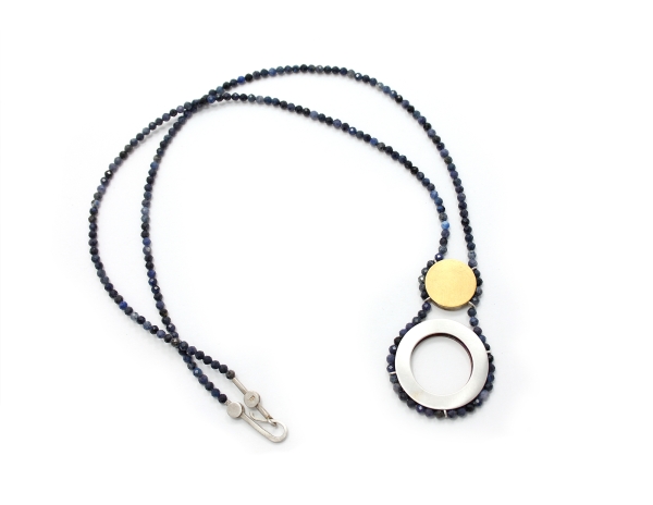 7. Collier Schlingel blau / Silber / Tombak / Silber mit Feingold beschichtet